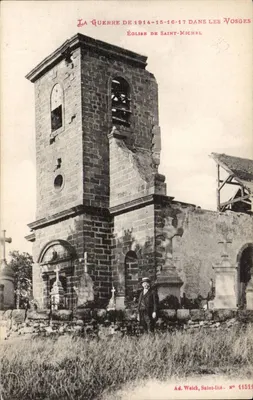 सेंट-मिशेल चर्च — 1914-1918 के युद्ध के बाद के अवशेष — एड. वेक, सेंट-डी, संख्या 14511