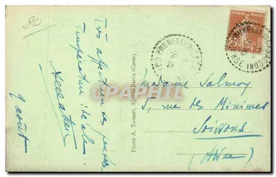 Calvi — Dom Chrystusa Kolumba — Foto A. Tomasi, Ajaccio Bastia (Korsyka) — n° 808 — Rewers