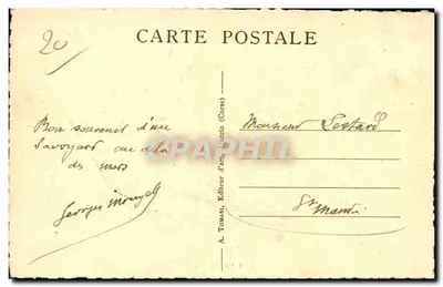 Calvi (Korsyka) — widok portu i zamek — A. Touast, wydawca, nr 1054 — Rewers