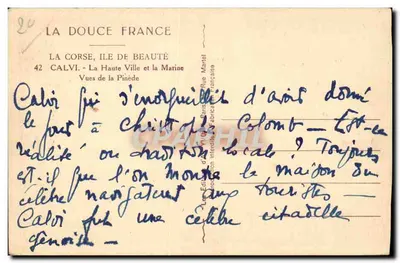 Calvi — La Città Alta e la Marina — La Douce France — Verso