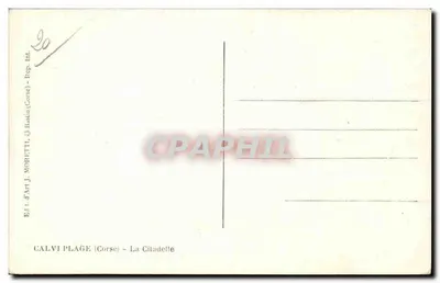 Calvi Plage (Corse) — La Citadelle — J. Moretti — Verso