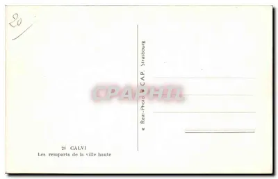Calvi — I muri di difesa della città alta — Real-Photo Strasbourg — Verso