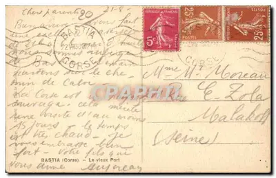 Bastia (Córcega) — El viejo Puerto — J. Minotti — Reverso