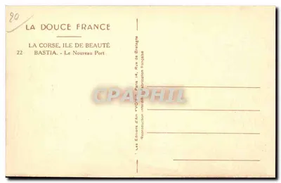 Bastia - El Nuevo Puerto — La Corsica, isla de belleza — Ediciones d'An RVON, París — Reverso