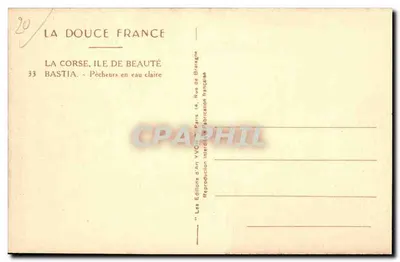 Bastia — Pescadores em água clara — Les Éditions d'Art YVC, Paris — Verso