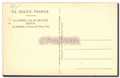 Bastia — A Cidadela na entrada do Porto Velho — Les Éditions d'Art Yvon, Paris — Verso