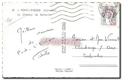 Castelo de Betteville — Pont-l'Évêque (Calvados) — Éditions Gaby — Verso