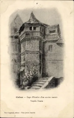 Orbec — Escada de um antigo château — Mme Legrand, tabacs