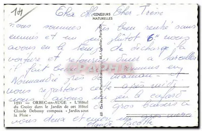 Orbec-en-Auge — O Hotel du Croisy — Jardim de Claude Debussy — Editor Cap — Verso