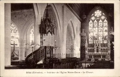 Orbec (Calvados) — Interior da Igreja Notre-Dame — O Coro