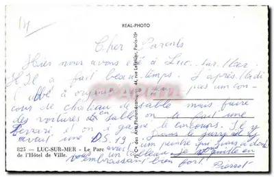 Lug-sur-Mer — Il Parco dell'Hotel de Ville — editore Cap — Verso