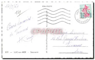 Luc-sur-Mer — Ricordo — Cie des Arts Photomécaniques, n° 819 — Verso
