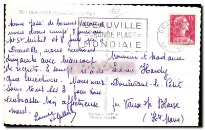 Deauville — O Pont — Gaby — Verso
