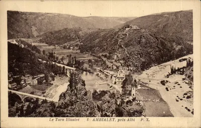 Ambialet, perto de Albi — vista do vilarejo e do Tarn — Le Tarn Illustré, n°8