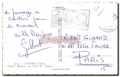 Velhas Casas à beira do Agout — Castres (Tarn) — Les Editions Modernes — Verso
