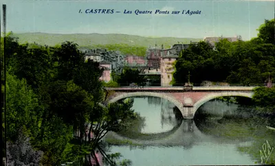Castres — Os Quatro Pontes sobre o Agoût — Fototipia Tariase, POUX - ALBI