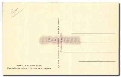 Le Sidobre (Tarn) — O caos da Roquette — Les Arts Graphiques - Toulouse - 14, Rue de la Concorde — Verso