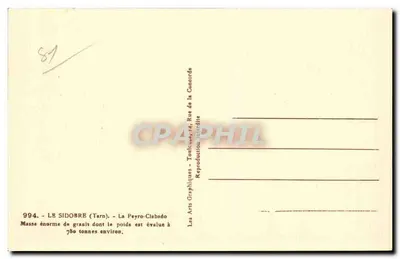 Le Sidobre (Tarn) — Massa enorme de granito — editor Les Arts Graphiques, Toulouse — Verso