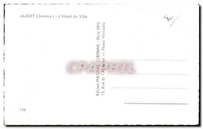 Albert (Somme) — O Hotel de Ville (século XV) — Edição MAGE, Paris — Verso