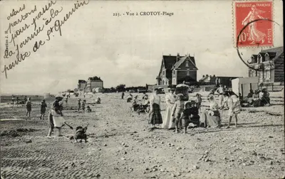 CROTOY-Plage — Vista da praia com banhos de mar — Edição J. H. n°223