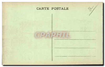 Amiens — Biblioteka — widok z ogrodu wewnętrznego z kolumnadą i statuą — R. Caron, wydawca, Amiens — Rewers