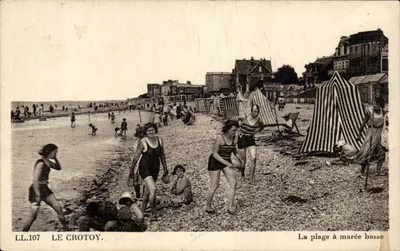 Le Crotoy - A Praia - Bilhete postal antigo