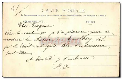Velho castelo de Montlhéry — fac-simile — J. Desgouillons, editor, Montlhéry — Verso