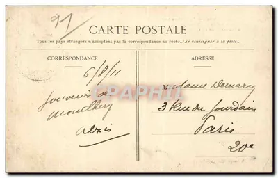 Montlhéry — Ruïnes van de Toren in 1907, genomen voor het opengelegde brugdek van 1881 — Edit. Vve Legendre, Café, Montlhéry — Achterkant