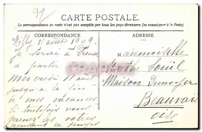 Okręg Milly — Zamek Courances — Widok ogrodu — Wydawca Porquet — Rewers
