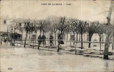 Bilhete postal antigo Crue da Sena Ivry