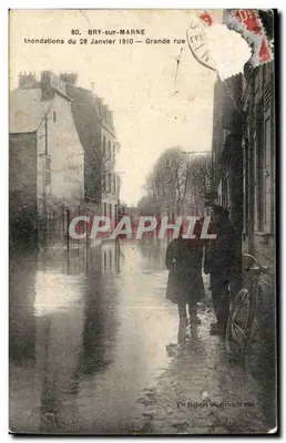 BRY-sur-MARNE — Inundações do dia 28 de Janeiro de 1910 — Grande rue