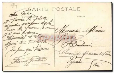 Bilhete postal antigo Estabelecimento penitenciário de Fresnes Uniforme de prisão — Verso