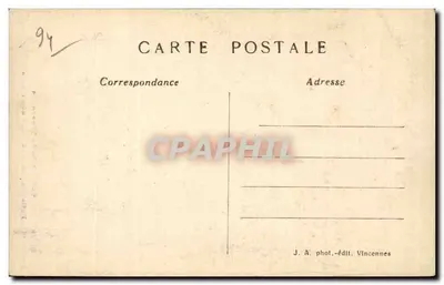 Bois de Vincennes — Mały strumień i aleja pod drzewami — J. A. phot.-édit. Vincennes, n° 849 — Rewers