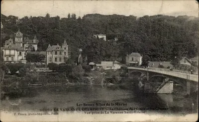 Los Lugarcitos Bonitos de la Marna — El Castillo de Pétape y las Colinas — Vista tomada desde La Varenne Saint-Hilaire — F. Fleury, foto-imp.-edit., París, n°107