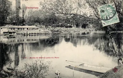 Champigny — Margens da Marne perto do Ponte — Editor Bordier Restaurateur