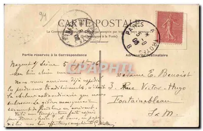Nogent-sur-Seine — Vista tirada do Ponte de St-Edme — Editor V. Cassel-Raffont, n°6 — Verso