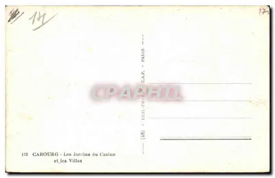 Cabourg — Les Jardins du Casino et les Villas — C.A.P. — Paryż — Rewers