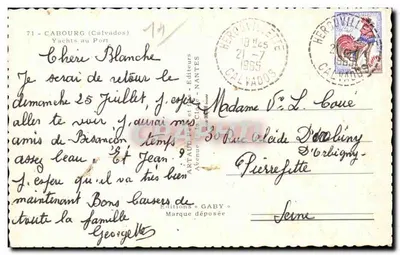 Jachty na porcie — Cabourg — Wydawnictwo Gaby, nr 71 — Rewers