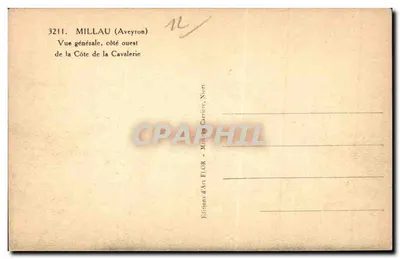 Millau (Aveyron) — Vista geral, lado oeste da Côte de la Cavalerie — Éditions d'Art Flor, Niort — Verso