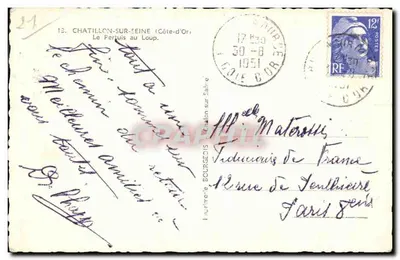 Chatillon-sur-Seine — Le Pertuis au Loup — Editor BOURGEOIS, n°21 — Verso