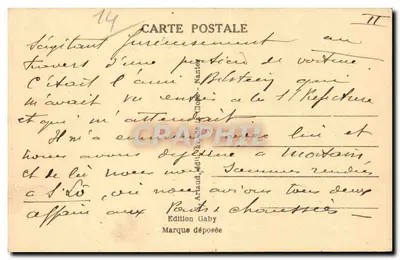 Bayeux (Calvados) — Velha Hostellerie (século XV) — Rue St-Martin e rue des Cadeniers — Edição Gaby — Verso