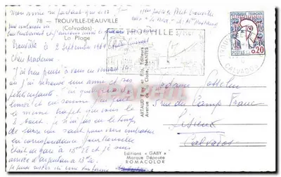 Praia de Trouville — vista animada — Edições Gaby, n°78 — Verso