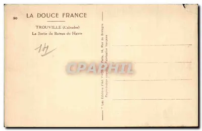 TROUVILLE (Calvados) — Sortie du bateau du Havre — Les Éditions d'Art YVON, Paris — Verso