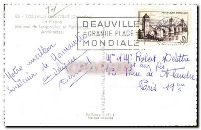 Deauville — A vista da piscina — Edições Gaby — Verso