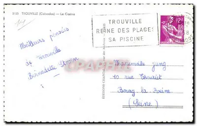 Trouville — O Casino — Edições Chantal — Verso