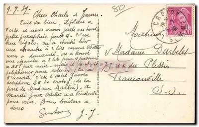 Le Crotoy — Aanzicht van de Kust — Antieke ansichtkaart n°137 — Achterkant