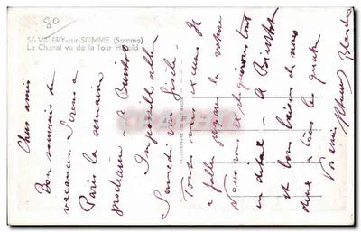 St-Valéry-sur-Somme — Widok kanału z Wieży Harold — wydawca HE-LOIRAVURE COMTE MACON — Rewers