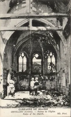 Grivillers (Somme) — Ruínas da igreja — Visé Paris N° 26