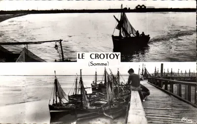 Le Crotoy (Somme) — porto de pesca com barcos e cais — Combiér Imp. 'CIM' n°80