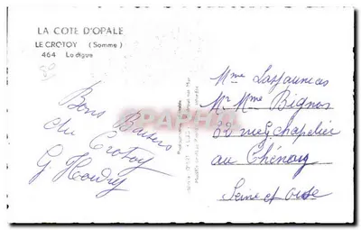La Côte d'Opale — Le Crotoy (Somme) — Digue — wydawca nieznany, nr 464 — Rewers